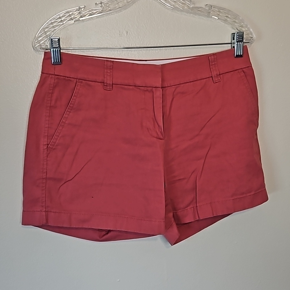J Crew Salmon Chino Shorts Flat Front Size 2